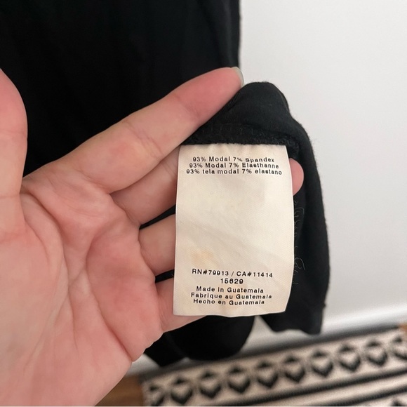 A PEA IN THE POD Black Modal Blend Ruched Sides Midi Dress 3/4 Sleeve Size Small - Picture 6 of 8